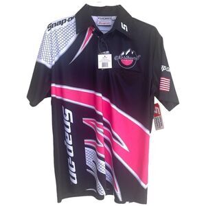 NWT! Snap On Tools Crew Shirt Mens XS Black Pink White Mechanic Uniform